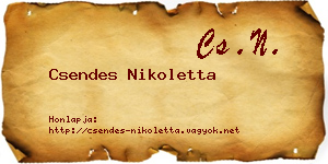Csendes Nikoletta névjegykártya